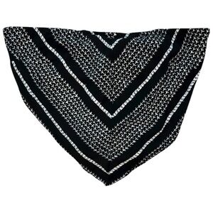 Cotton Candy LA Black White Printed Tie Front Scarf Top Strapless Bandana S